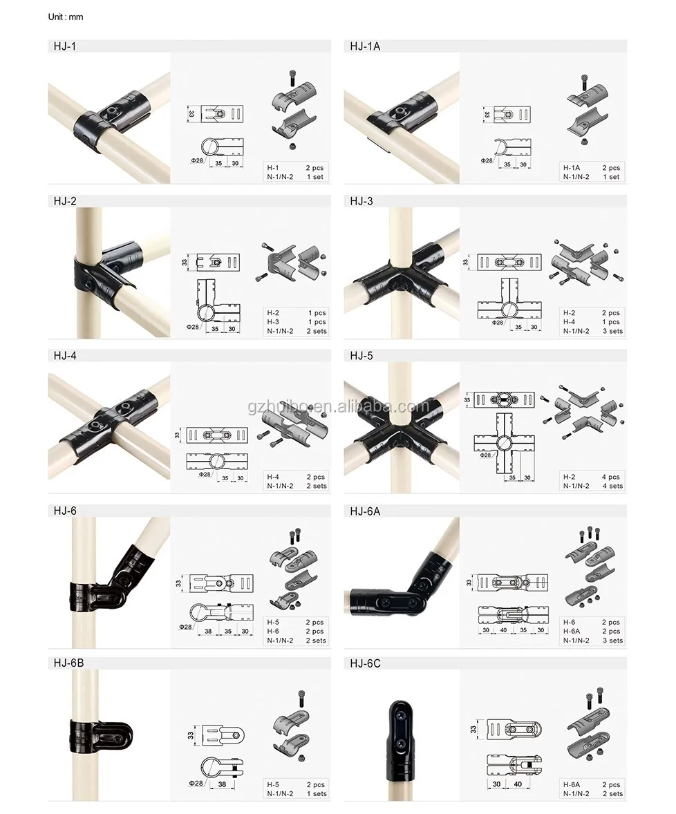 Metal Joint H3 Clamp Connector For 28mm Lean Pipe Rack System Buy