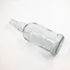 Hot sale high quality clear 700ml 70cl glass wine bottles with screw metal lid for whisky, vodka liquor drinks
