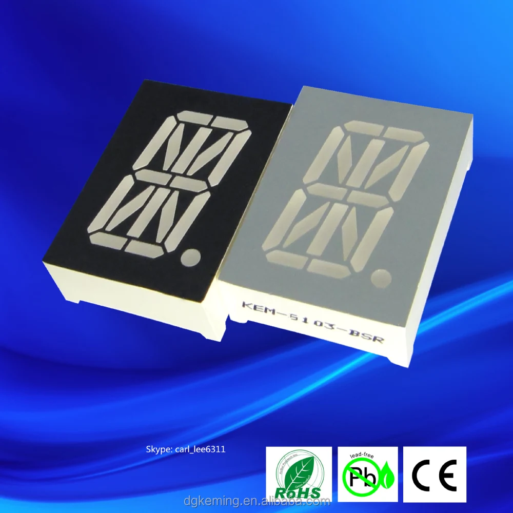 0.5 inch 16 segment alphanumeric 14 segment display 1 digit