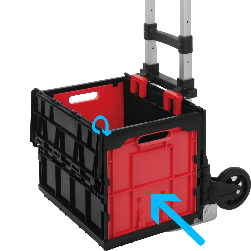 Ra60l Folding Box Trolley On Wheels Plastic Trolley Box 70kgs