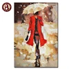 handmade Lady in red oil painting on canvas STOCKS