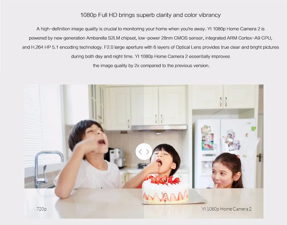 International Edition Xiaomi YI Home Camera 2 FHD 1080P Xiaoyi Smart WiFi IP Camera 130 Wide Angle Webcam Gesture Recognition