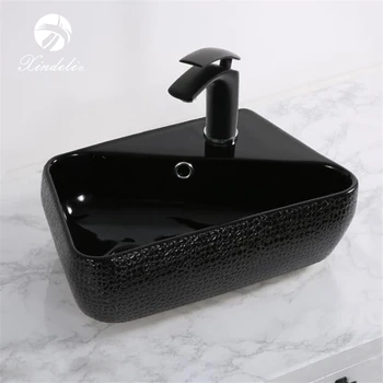 Xdl-d1108h004 Lavabo De Cerámica De Color Negro De Diseño Único Para