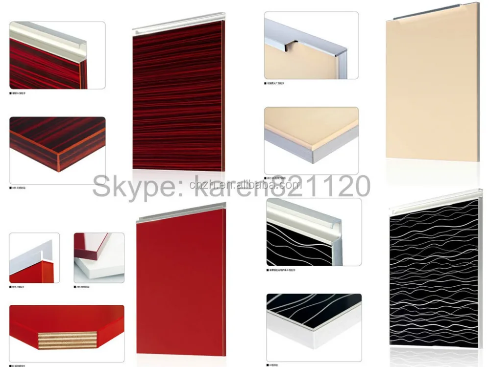 Alto brillo espejo acrilico acabado gris color mueble cocina ... Cantos aluminio para muebles cocina