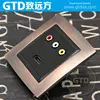 HDMI and audio modular combination hotel room multimedia switch socket panel