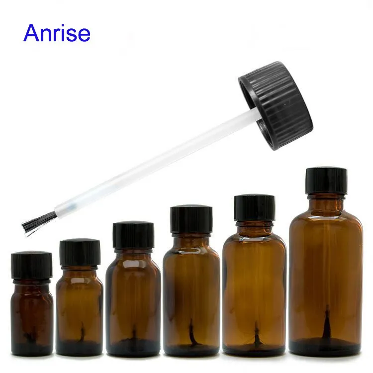 China Factory 10ml 15ml 30ml Amber Clear Glass Brush Bottle Empty