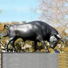 looking strong bronze life size North African bull garden statue