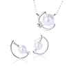 Cheap 925 sterling silver artificial and fancy small pearl jewelry necklace set for girls