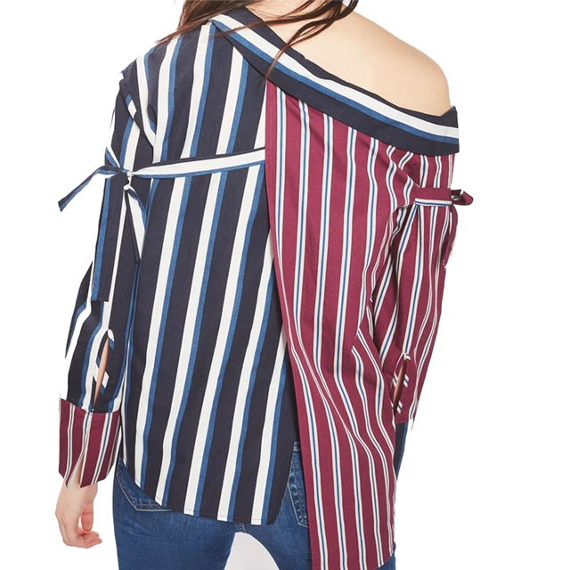 2018 Oem Primavera Dobladillo Desigual A Rayas Mix y 2018 Oem Primavera Dobladillo Desigual A Rayas Mix y