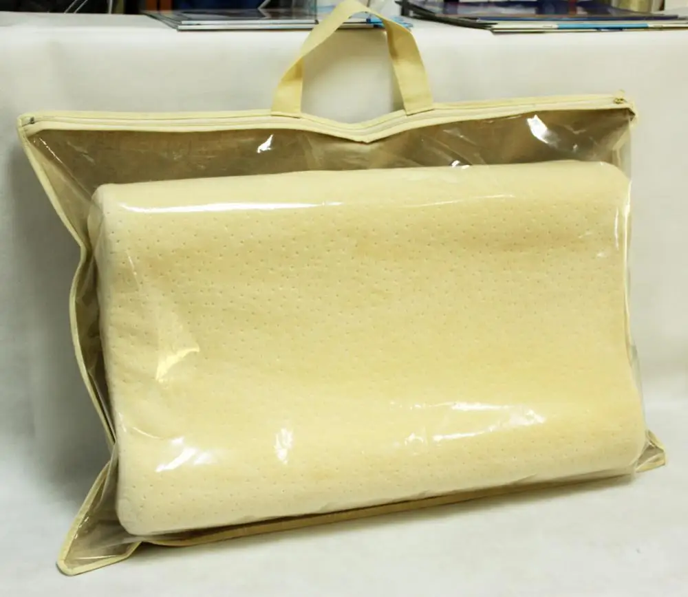 Custom Vinyl Pvc Plastic Clear Pillow Zipper Packaging Bag With Handle