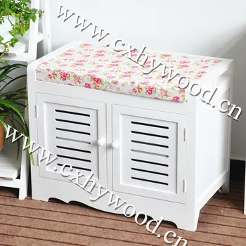 Korean Style White Wooden Country Life Shoes Storage Cabinet With