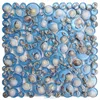 blue round mosaic tile glass shell