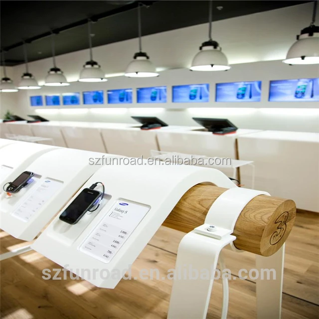 Superior quality MDF wood mobile phone store display furniture design