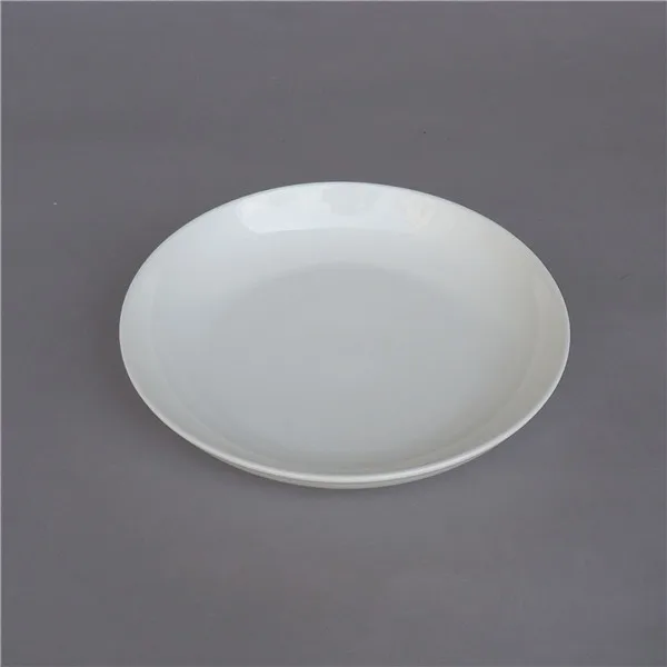 Tableware Round Shape Plain White Glazed Cheap Eco Ceramic White Plates