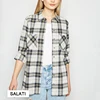 2019 Women's new summer thin Korean version of the loose cotton long-sleeved plaid shirt