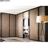 Chocolate High Glossy Lacquer Painting Corner 2 door Wardrobe To Be Flat Pack