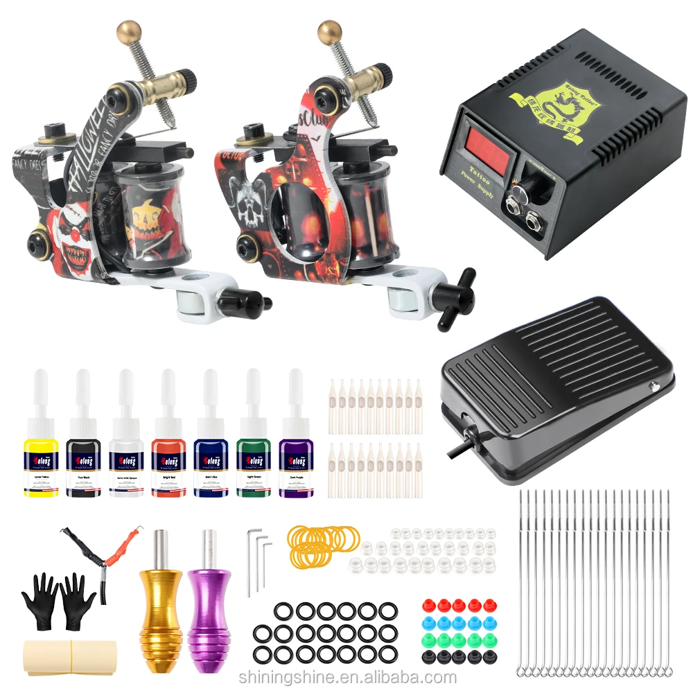 Newest Tattoo Kit 2 Machine Guns For Beginner Best Tattoo Set - Buy Tattoo Kit 2 Machine Gun,Beginner Tattoo Kit,Tattoo Machine Set Product on Alibaba.com