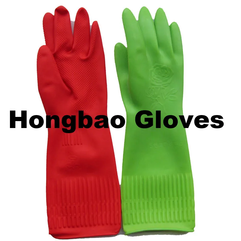 Extra Long Sleeve Korea Household Cleaning Waterproof Latex Gloves