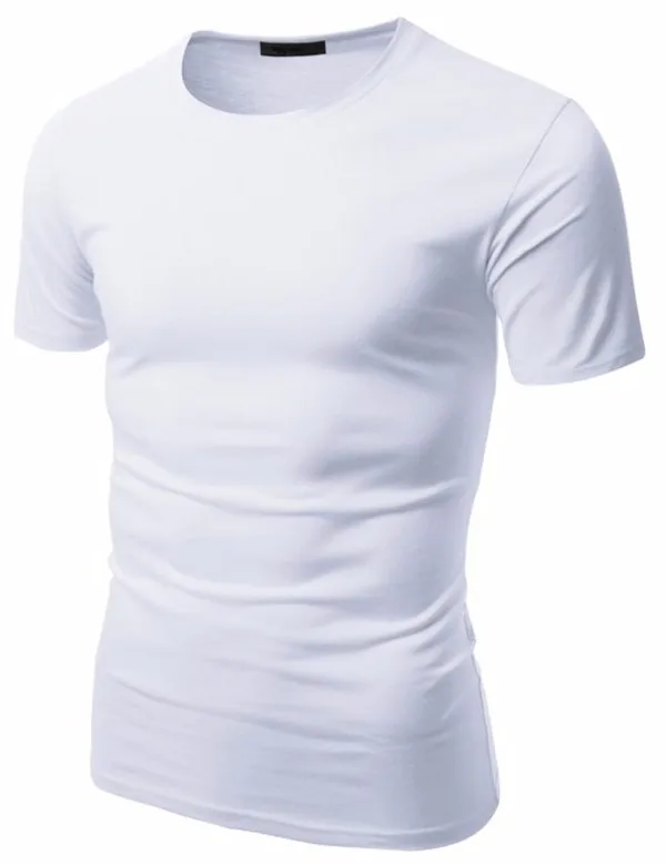 White Cotton Tshirt Plain Gym T Shirt Bodybuilding Slim Fit T Shirt ...