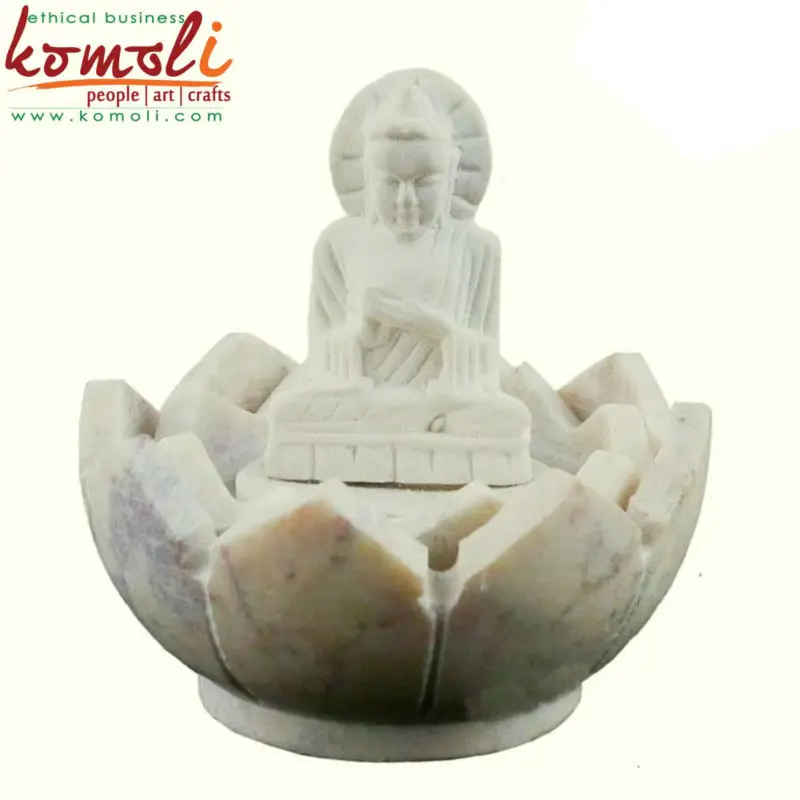 Lotus Buddha Miniature Stone Artifact