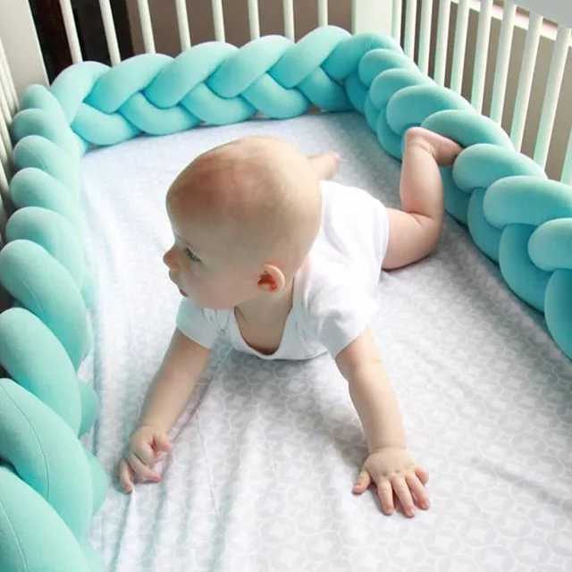 Guardrail Bed Infant Baby Crib Bumpers Safety Rail Protectable