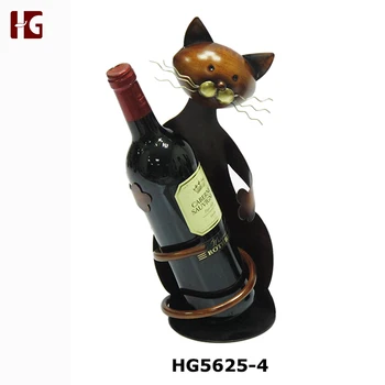 Metal Cute Cat Animal Wine Bottle Holder - Buy Metal Wine Bottle Holder ...