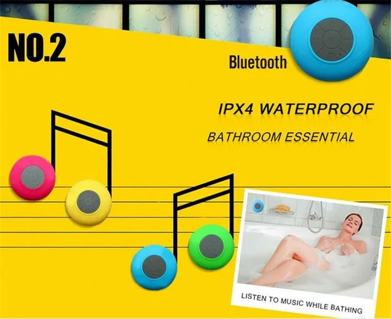 Wireless bluetooth speaker portable suction cup wireless shower speaker