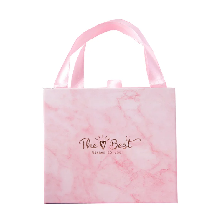 Luxury Children Cute Pink Paper Marble Clothes Packaging Baby Gift Box