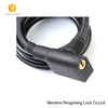 high quality ageing retractable small round head steel cable lock