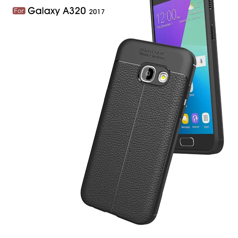 2017 New Design Carbon Fiber Lichee Pattern For Samsung Galaxy A3 2017 Soft TPU Case For Samsung Galaxy A3 2017