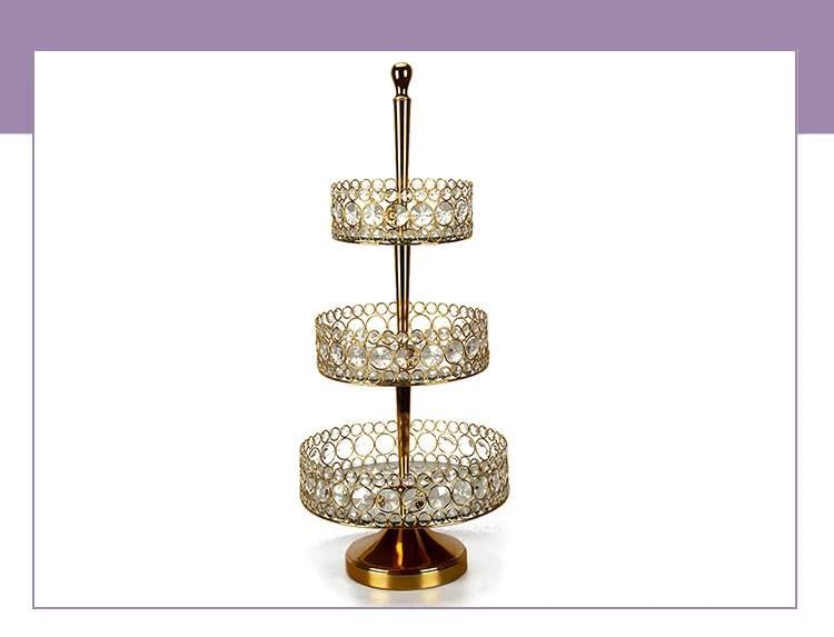 Metal Display 3 Tier Crystal Cake Stand For Decoration Buy Three