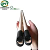Guangxi good quality natural threading wooden broom handle broomstick with black caps