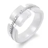 best selling luxury design with 925 silver Fashion White Ceramic Ring