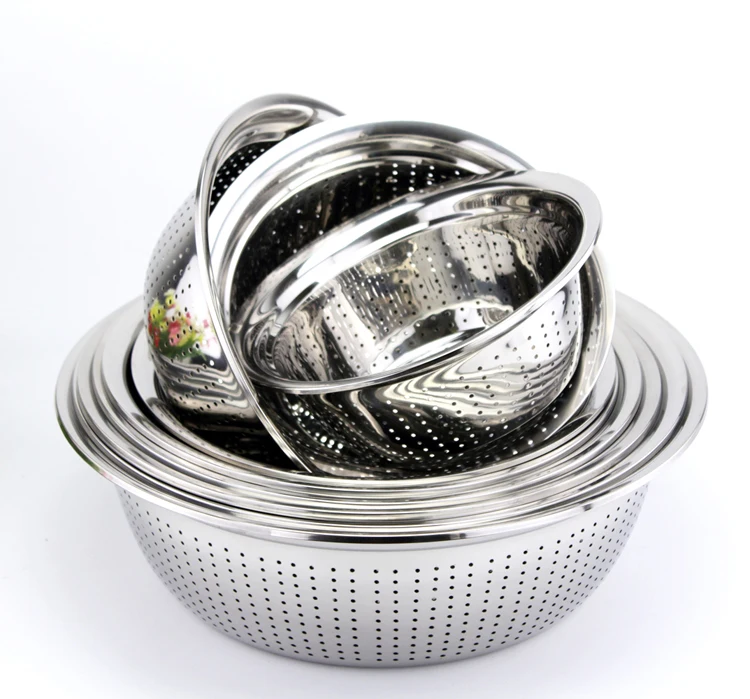 High Quality Stainless Steel 201 American Punching Rice Washing Sieve ...