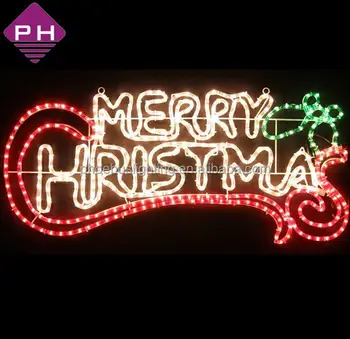 Outdoor Lighted Christmas Signs Merry Christmas Motif Light - Buy Outdoor Lighted Christmas