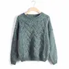 2018 Autumn Pullovers Plaid Thick Knitting Mohair Female Loose Variegated Latest Design Winter Sweaters Women