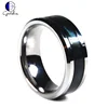 Gentdes Jewelry Magnetic Hematite Stone Ring Natural Agate Gemstone Wedding Ring Polished Comfort Fit Beveled Edge 8mm