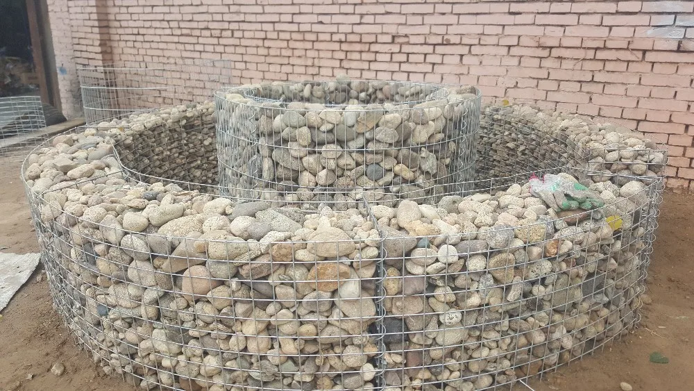 Retaining Wall Stone Gabion Baskets Connected With Spring 1x1x0.5m