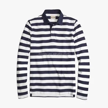 long sleeve striped rugby shirt