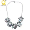 Mother of Pearl Natural Abalone Shell Necklace with freshwater pearl