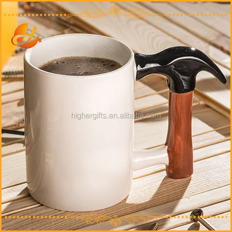 Builders Tools Hammer Shaped Handle Ceramic Coffee Tea Mug UK