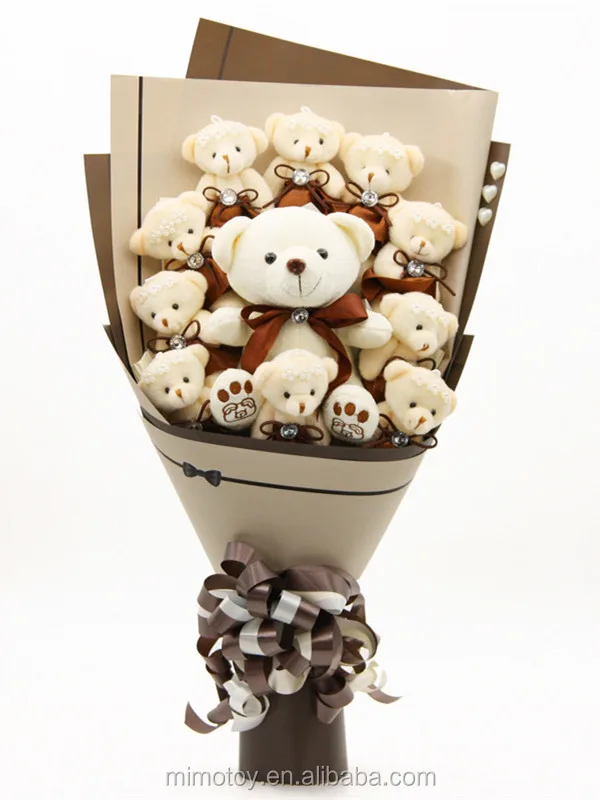 Free Sample New Graduation Gift Plush Teddy Bear Toy Flower Bouquet For ...