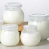 heart shape 100ml clear 100ml 150ml 200ml empty yogurt pudding glass jar milk bottle with plastic lid cork 3oz for jam candy