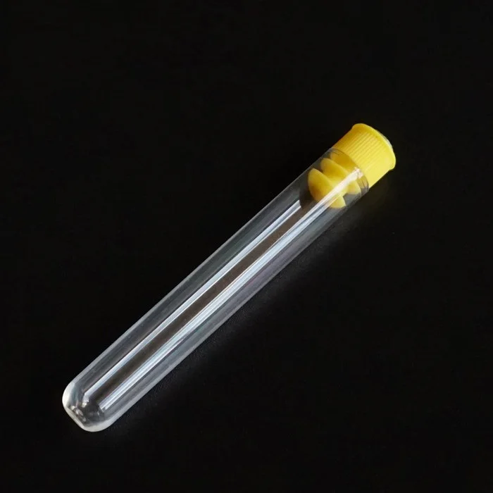 good price medical lab disposable flat bottom 12x75 screw measuring clear plastic glass test tubes for school education