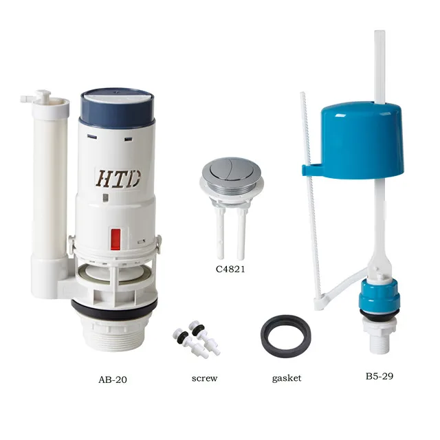 Htd Wc Tank Fittings Supplier Bottom Entry Cistern Parts With Dual