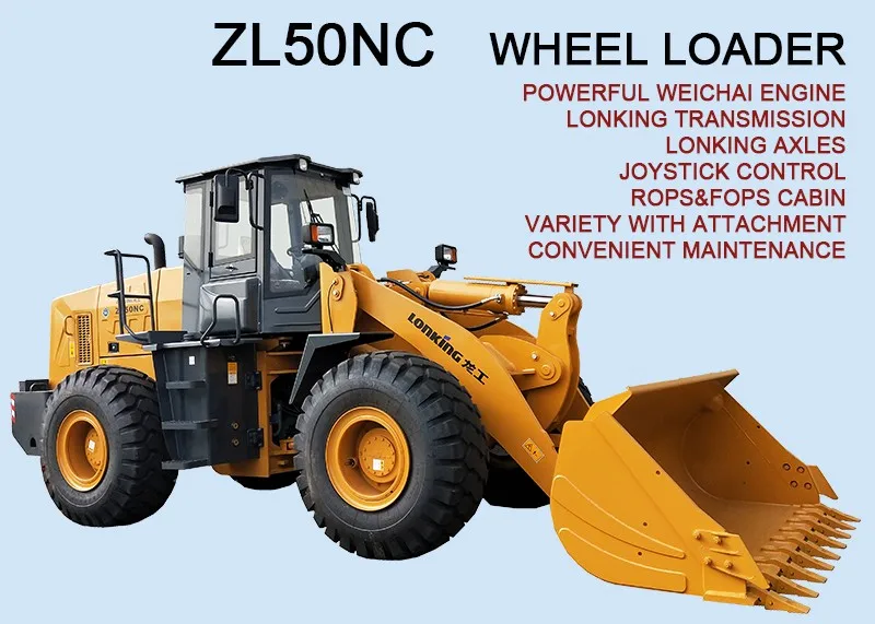 China Big Loader Market Share No.1 Lonking Front Wheel Loader With 5t