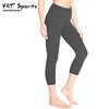 small order wholesale custom logo women black leggings yoga capri pants