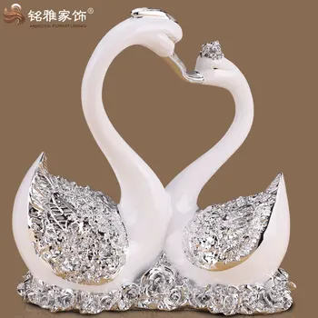 Wedding Table Centerpiece Decor Love Couple Swan Statues For Marriage ...