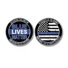 custom gold eagle usa national nypd thin blue line challenge emblem coin