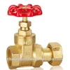 Forged BSP NPT Thread Brass Gate Control Water Meter Valve with Casting Iron Handle SS1050